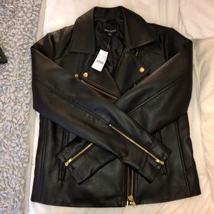 Jcrew black leather jacket
